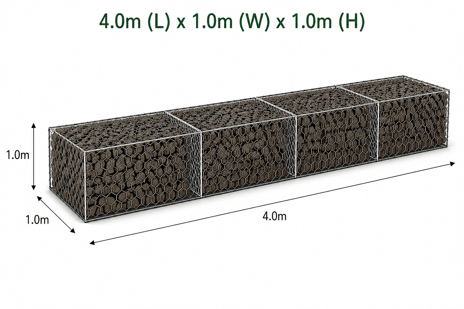 Century Woven Gabion 4.0 x 1.0 x 1.0m Bezinal