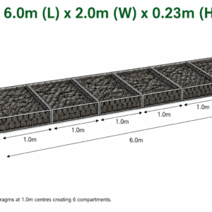 Gabion Mattress 6.0 x 2.0 x 0.23 @2.0mm Ø Bezinal